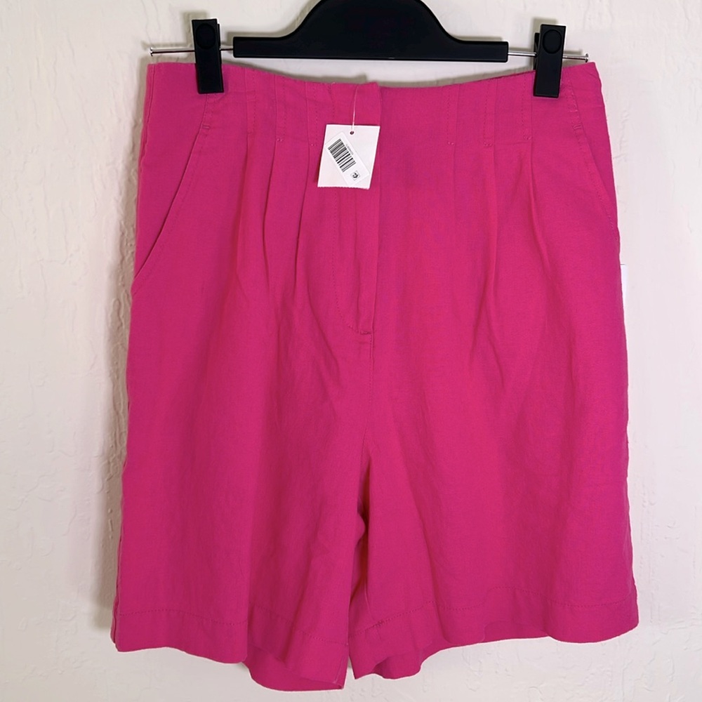 New pink linen shorts Topshop size 6 Nordstrom NWT